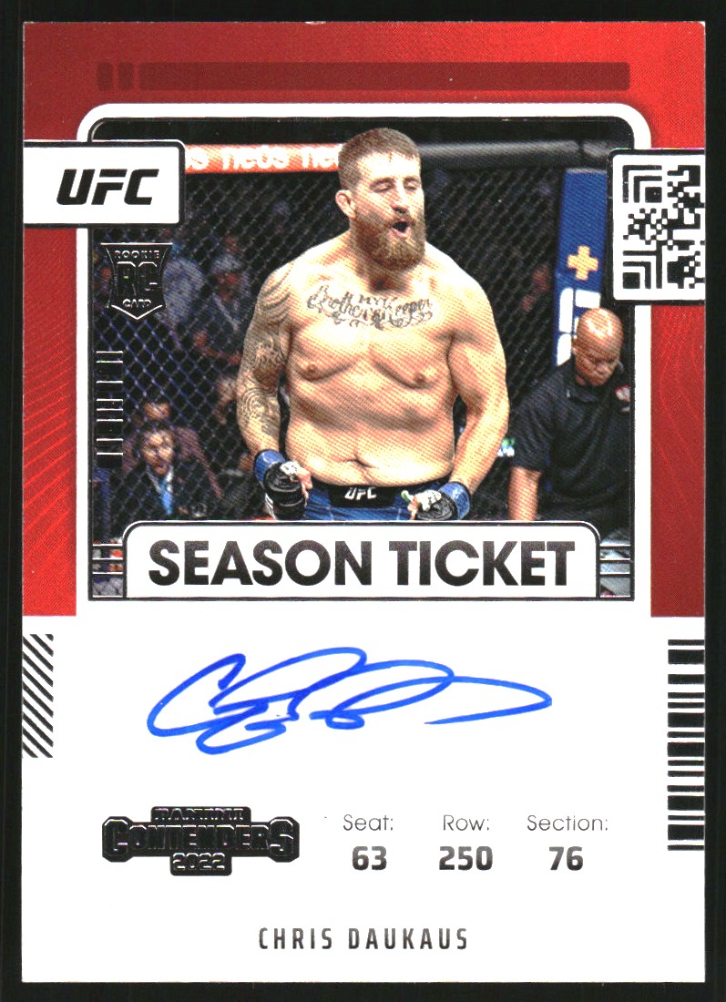2022 Panini Chronicles UFC Contenders Rookie Season Ticket Autographs #STCDK Chris Daukaus