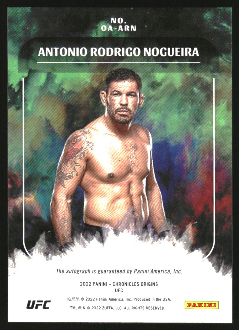 2022 Panini Chronicles UFC Origins Autographs #OAARN Antonio Rodrigo Nogueira