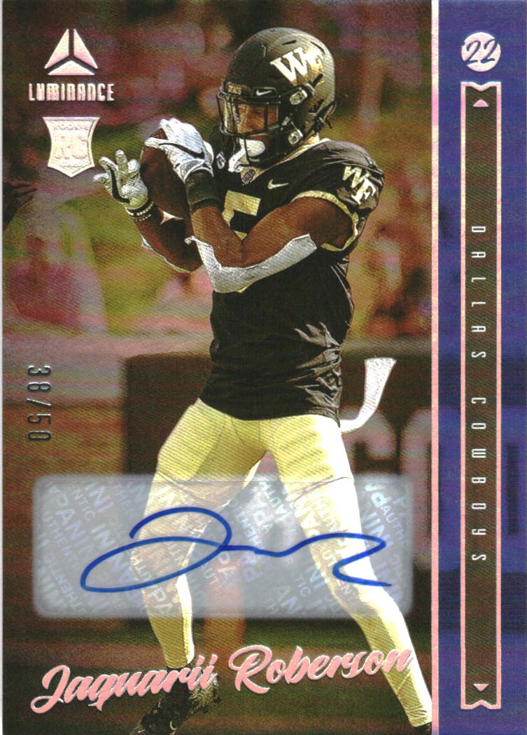 2022 Panini Luminance Autographs Blue #127 Jaquarii Roberson