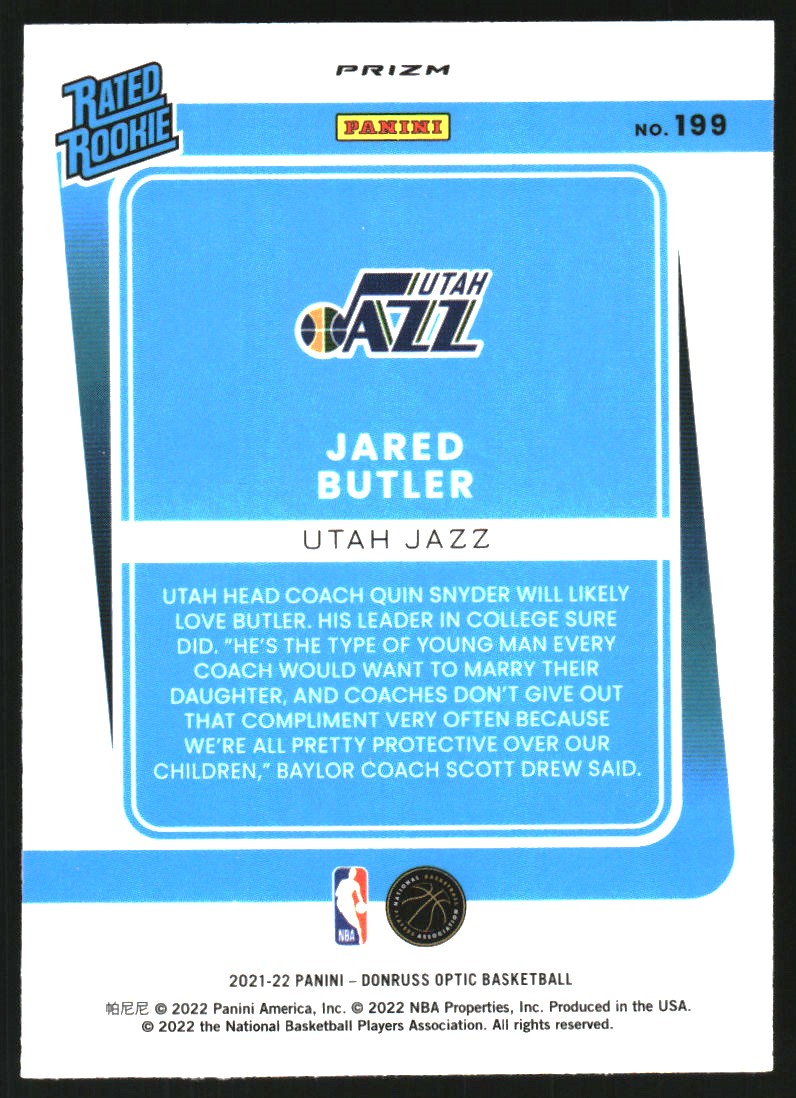 2021-22 Donruss Optic Fast Break Holo #199 Jared Butler