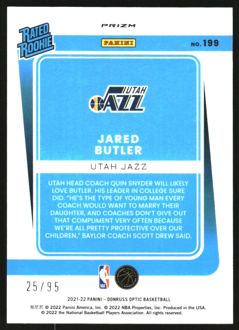 2021-22 Donruss Optic Fast Break Purple #199 Jared Butler