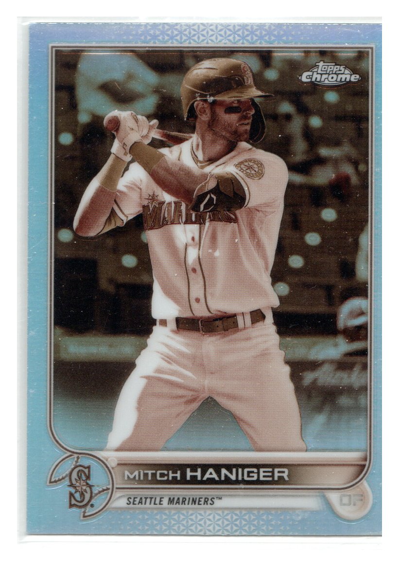 2022 Topps Holiday Baseball #HW117 Mitch Haniger METALLIC SNOWFLAKE Mariners