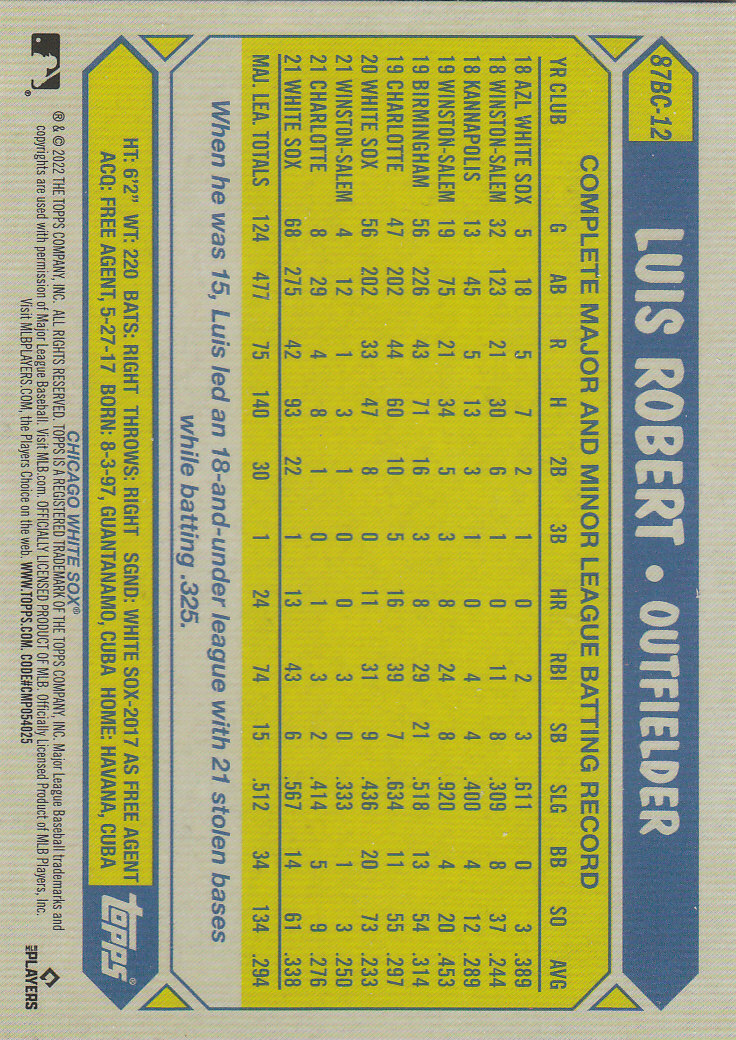 2022 Topps Chrome Baseball "'87 Topps" Insert Cards - Picture 25 of 41