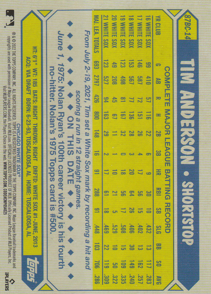 2022 Topps Chrome Baseball "'87 Topps" Insert Cards - Picture 29 of 41