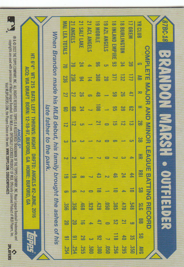 2022 Topps Chrome Baseball "'87 Topps" Insert Cards - Picture 37 of 41