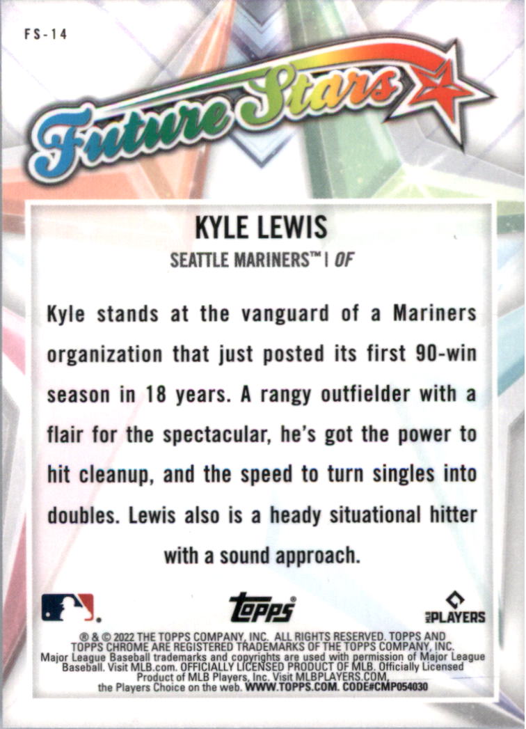 2022 Topps Chrome Future Stars #FS14 Kyle Lewis - NM-MT - Triple