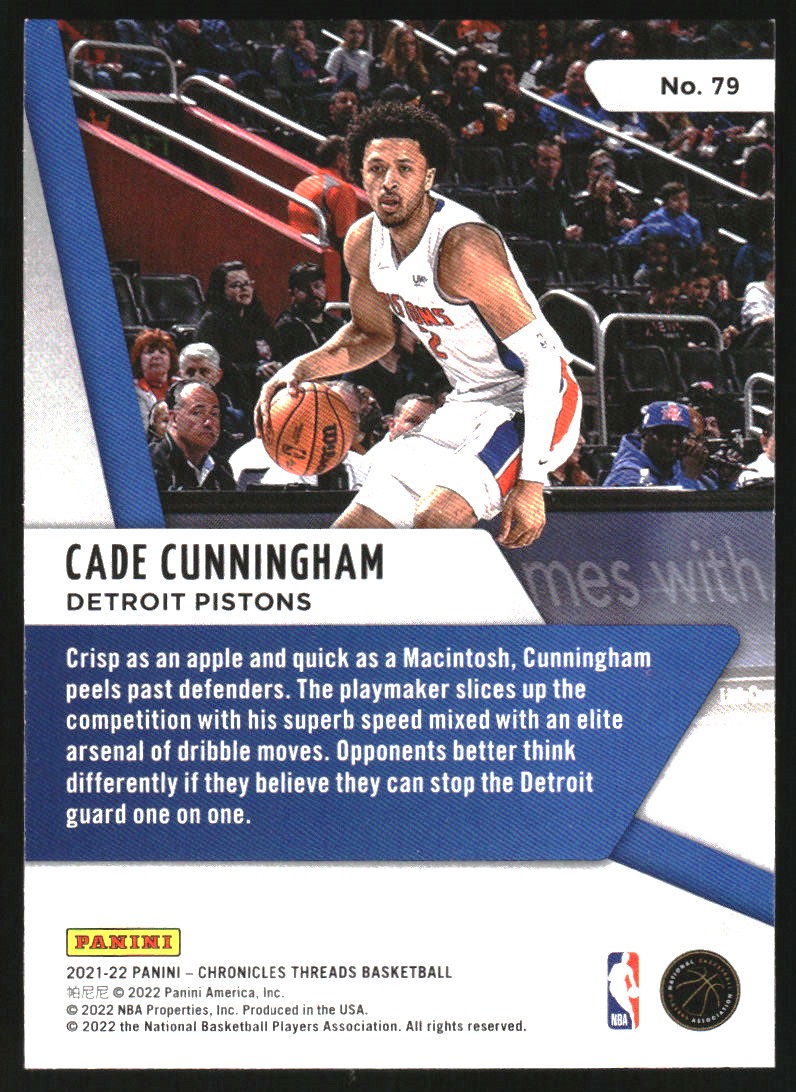 2021-22 Panini Chronicles Green #79 Cade Cunningham/Threads