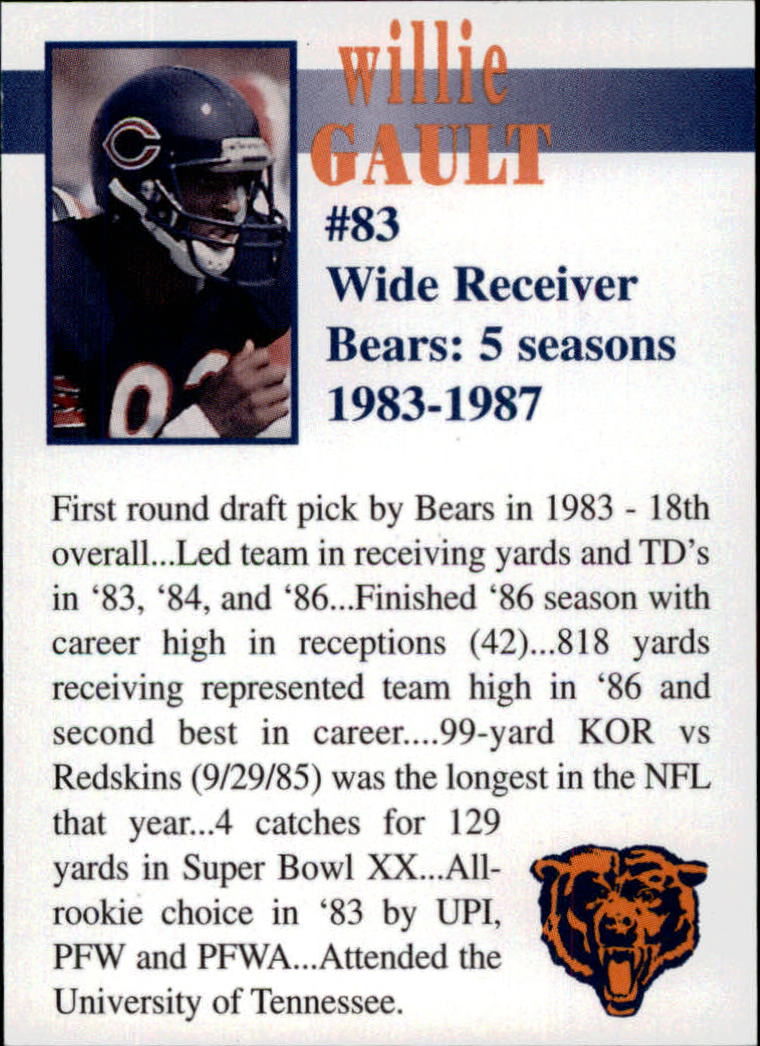 1998 Bears Fan Convention #17 Willie Gault back image