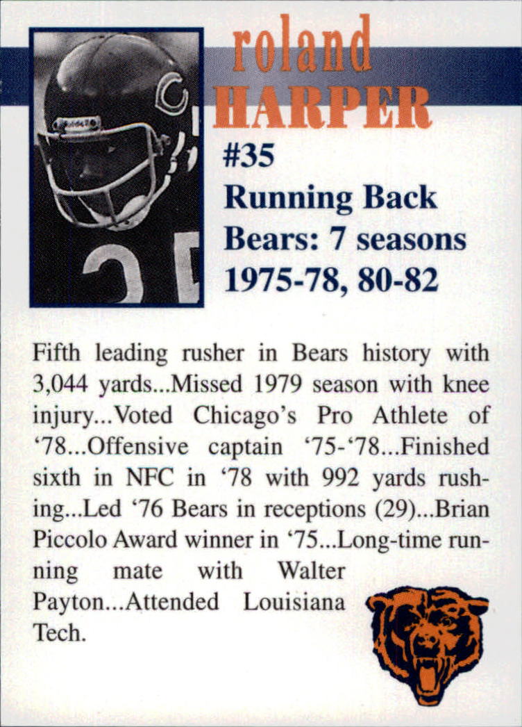1998 Bears Fan Convention #20 Roland Harper back image