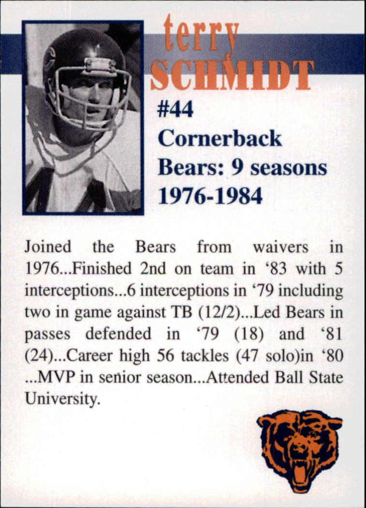 1998 Bears Fan Convention #42 Terry Schmidt back image