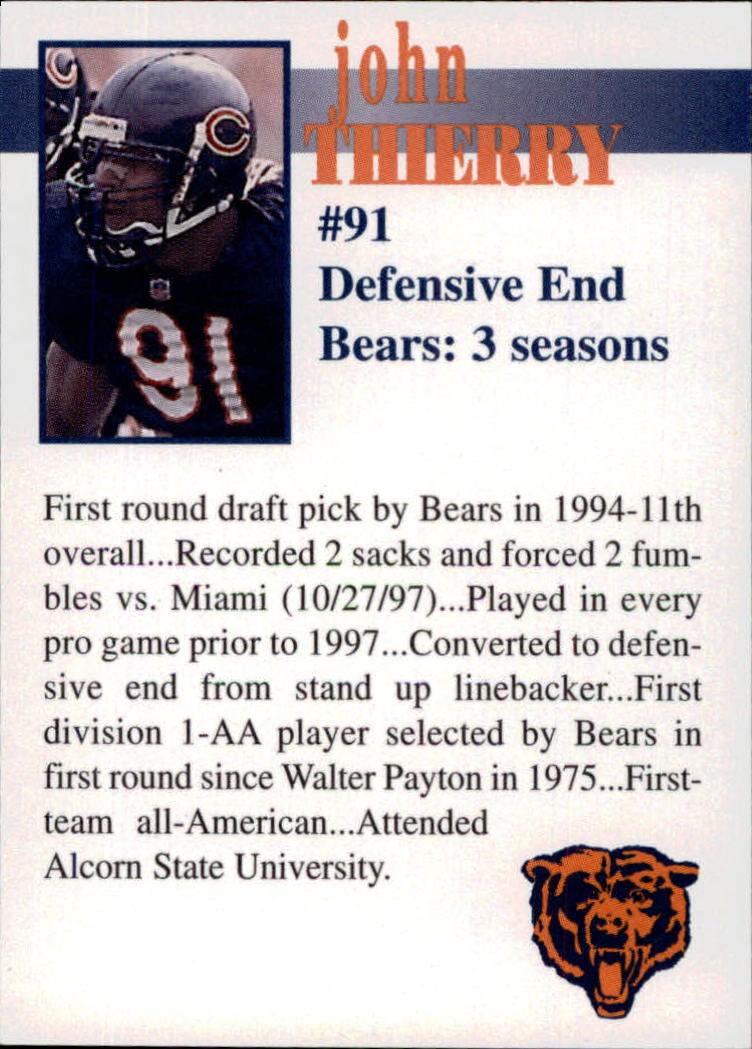 1998 Bears Fan Convention #47 John Thierry back image