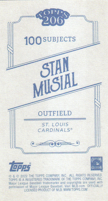 2022 Topps 206 Wave 3 #W357 Stan Musial back image