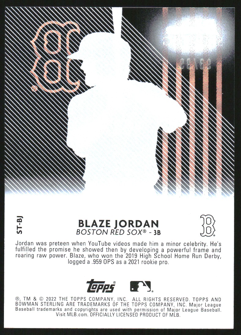 2022 Bowman Sterling Tek #STBJ Blaze Jordan