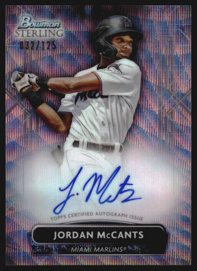 2022 Bowman Sterling Prospect Autographs Wave Refractors #PAJM Jordan McCants