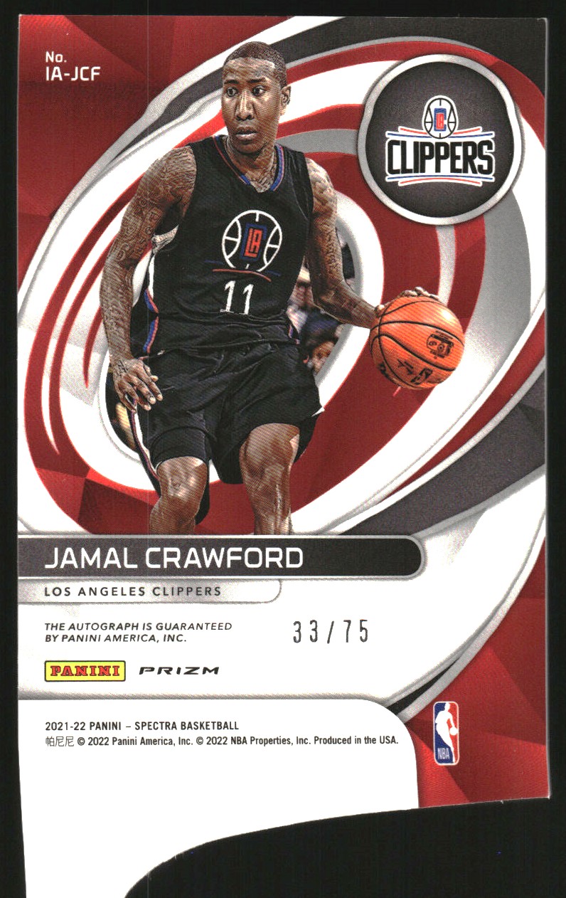 2021-22 Panini Spectra Icons Autographs #18 Jamal Crawford/75
