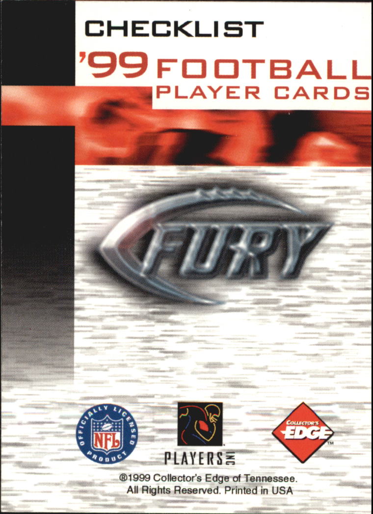 1999 Collector's Edge Fury #2 Checklist Card 2