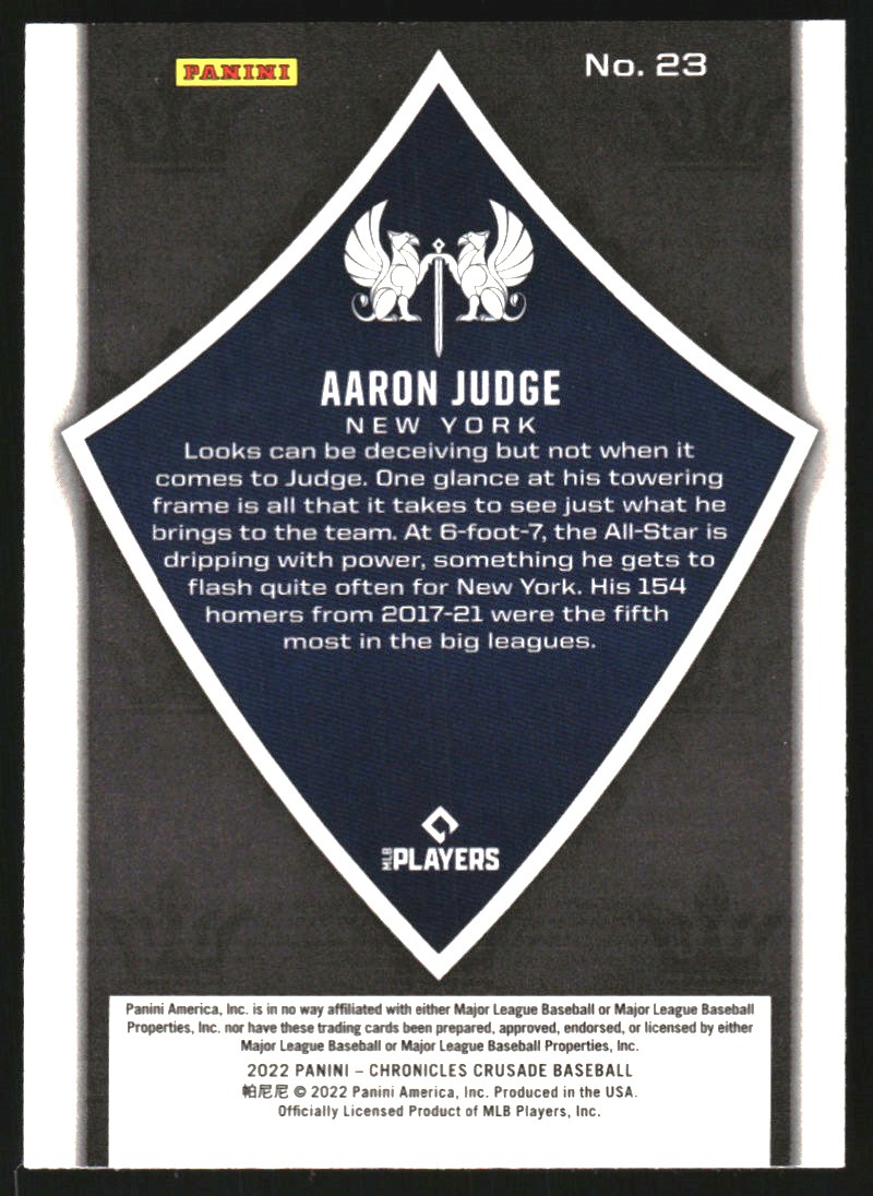2022 Panini Chronicles Crusade #23 Aaron Judge