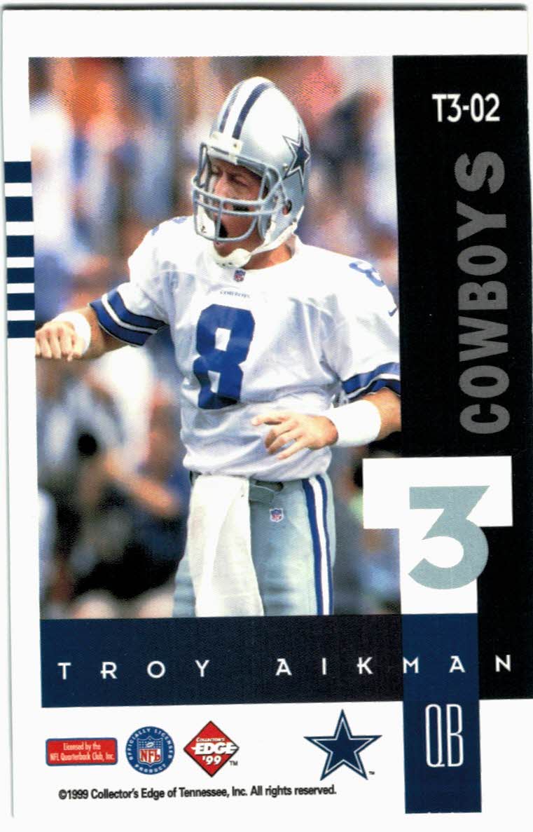 1999 Collector's Edge Supreme T3 #T2 Troy Aikman back image