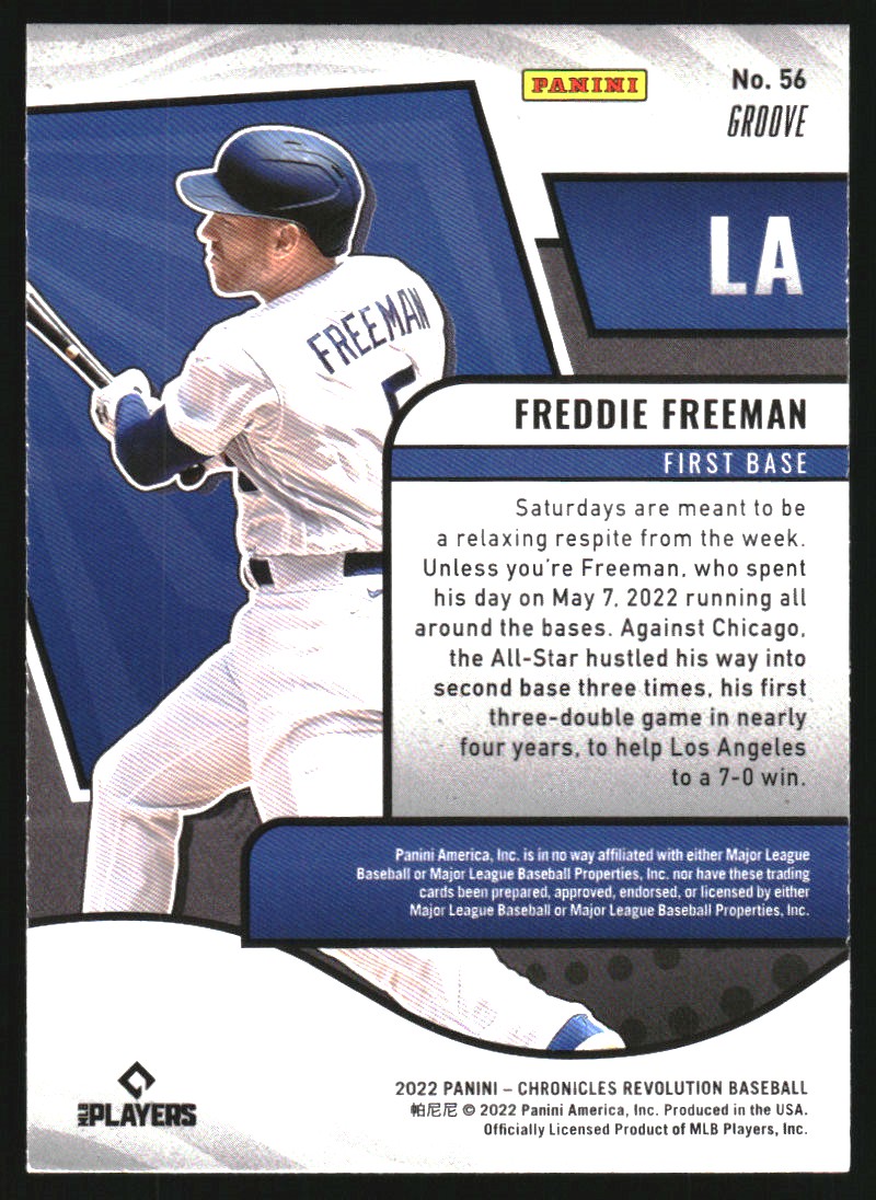 2022 Panini Chronicles Revolution Groove #56 Freddie Freeman