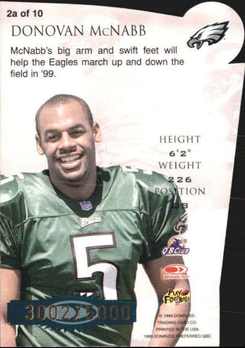 1999 Donruss Preferred QBC Chain Reaction #2A Donovan McNabb