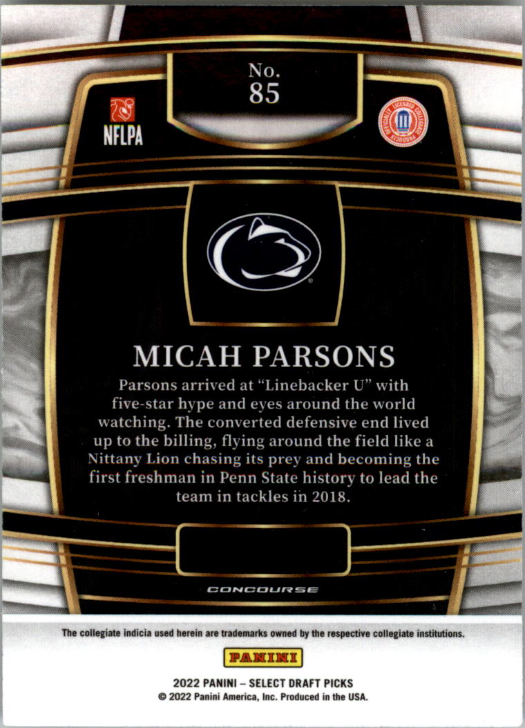 2022 Select Draft Picks Blue Football Card Pick