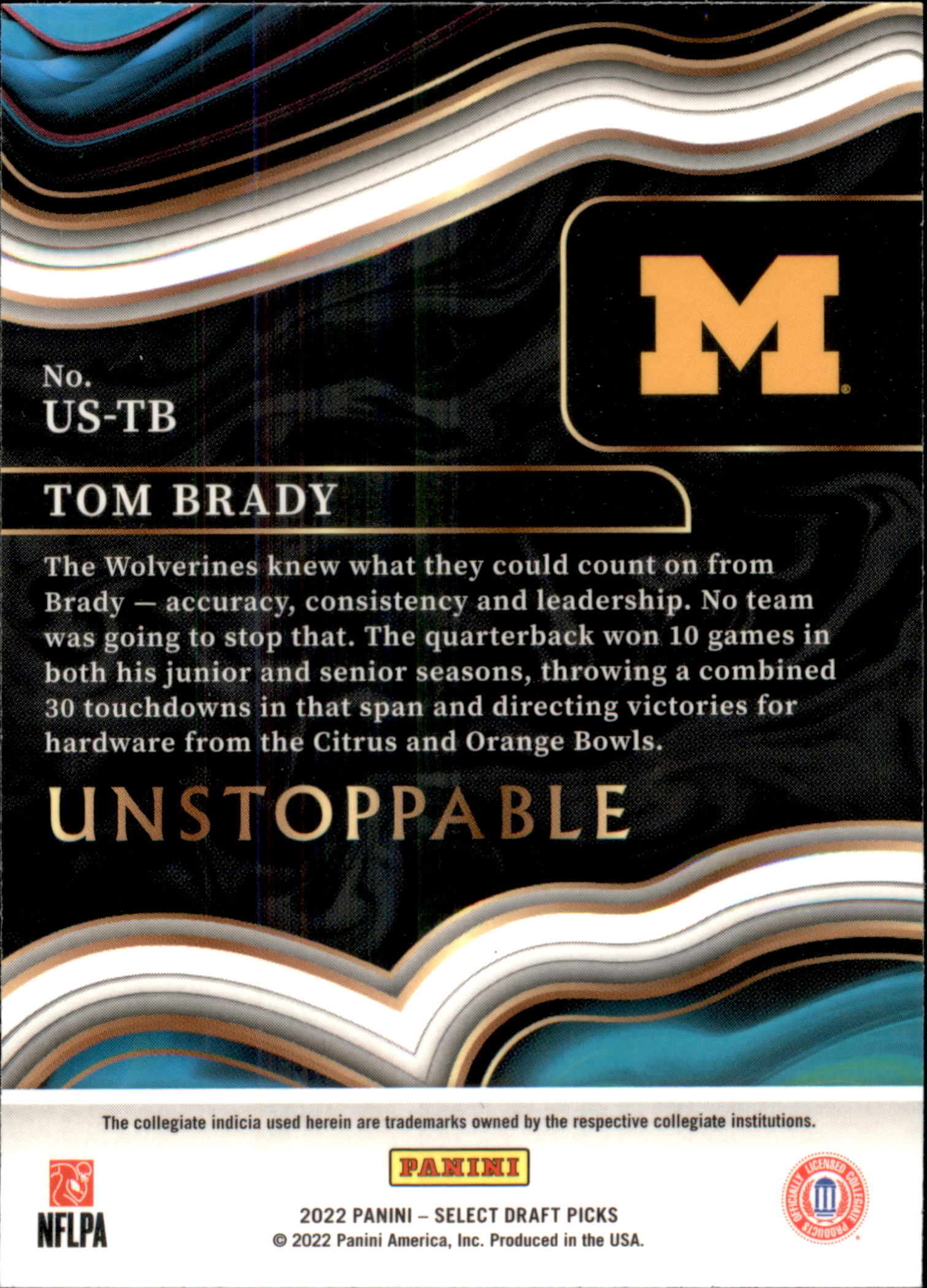 2022 Panini Select Draft Picks Tom Brady Unstoppable