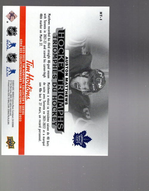 B3114- 2022-23 Upper Deck Tim Hortons Hockey Cards -You Pick- 15+ FREE US SHIP - Picture 9 of 15