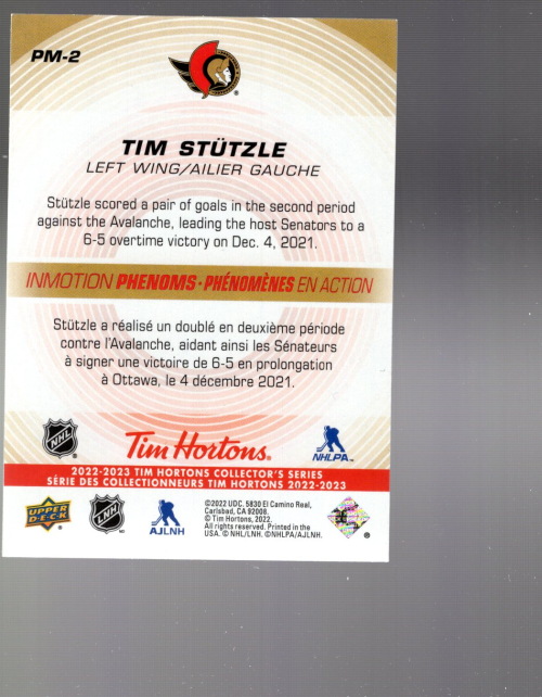 B3114- 2022-23 Upper Deck Tim Hortons Hockey Cards -You Pick- 15+ FREE US SHIP - Picture 11 of 15