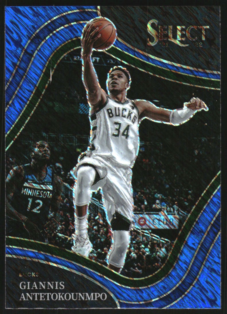 2021-22 Select Prizms Blue Shimmer #292 Giannis Antetokounmpo