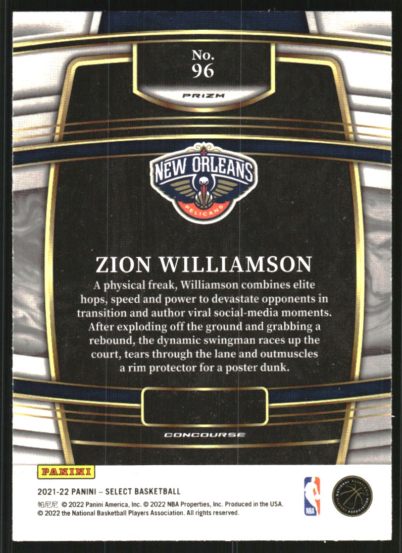 2021-22 Select Prizms Red Wave #96 Zion Williamson