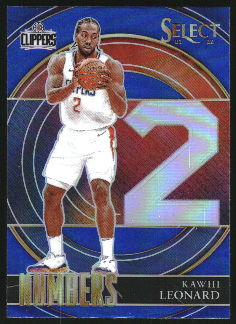 2021-22 Select Numbers Prizms Blue #3 Kawhi Leonard