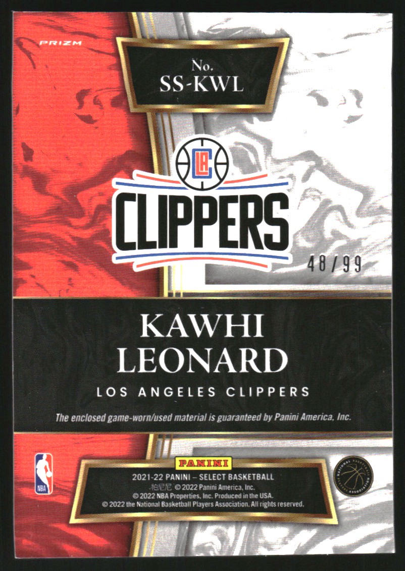 2021-22 Select Selective Swatches Prizms Purple #13 Kawhi