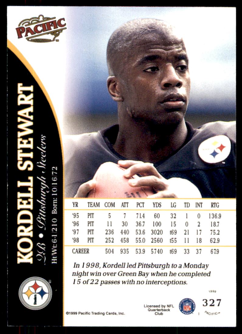 1999 Pacific Opening Day #327 Kordell Stewart back image