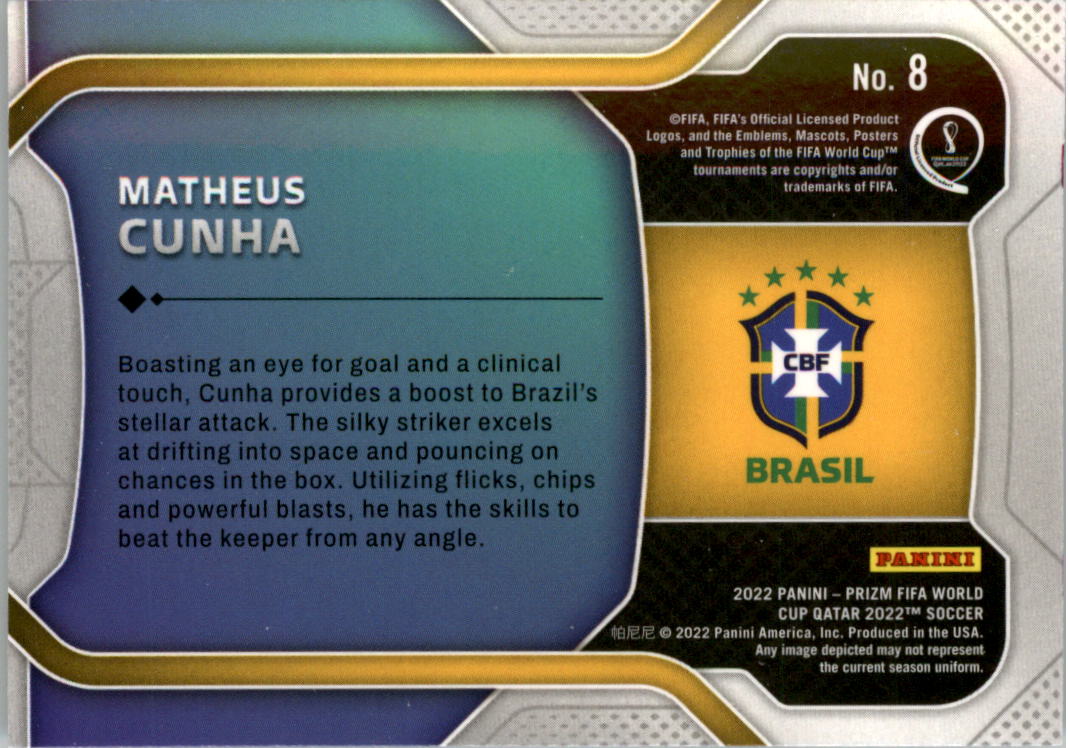 2022 Panini Prizm World Cup New Era #8 Matheus Cunha back image