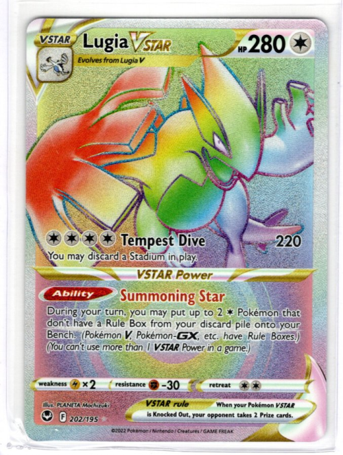 2022 Pokemon Sword and Shield Silver Tempest #202 Lugia VSTAR SCR ...