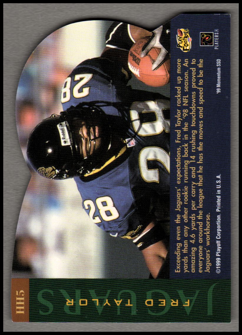 1999 Playoff Momentum SSD Hog Heaven #HH5 Fred Taylor back image