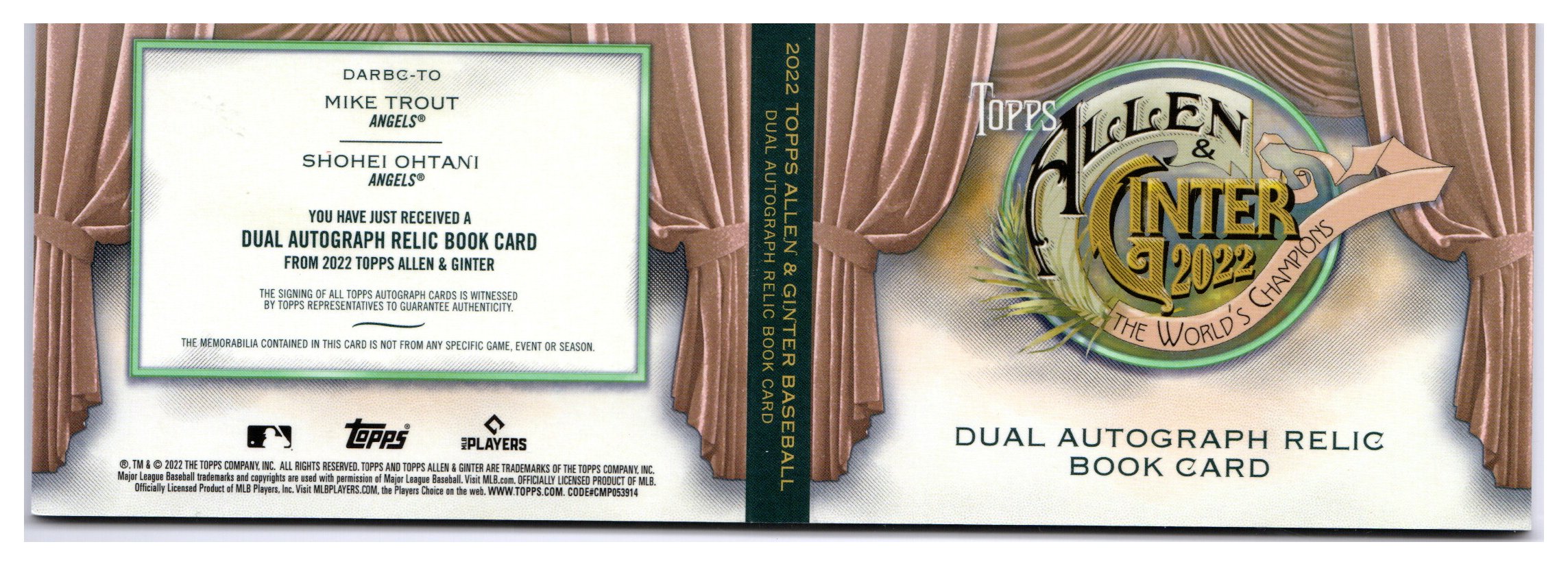 2022 Topps Allen and Ginter Dual Autograph Relic Booklets