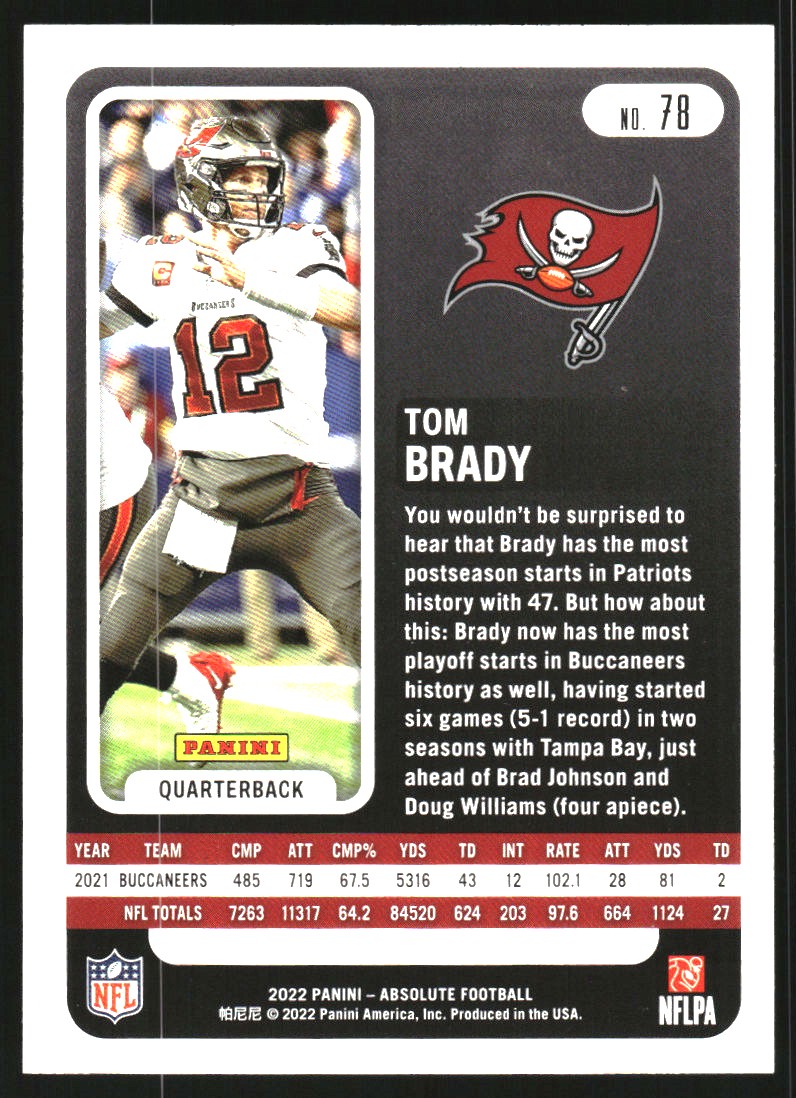2022 Absolute Green #78 Tom Brady