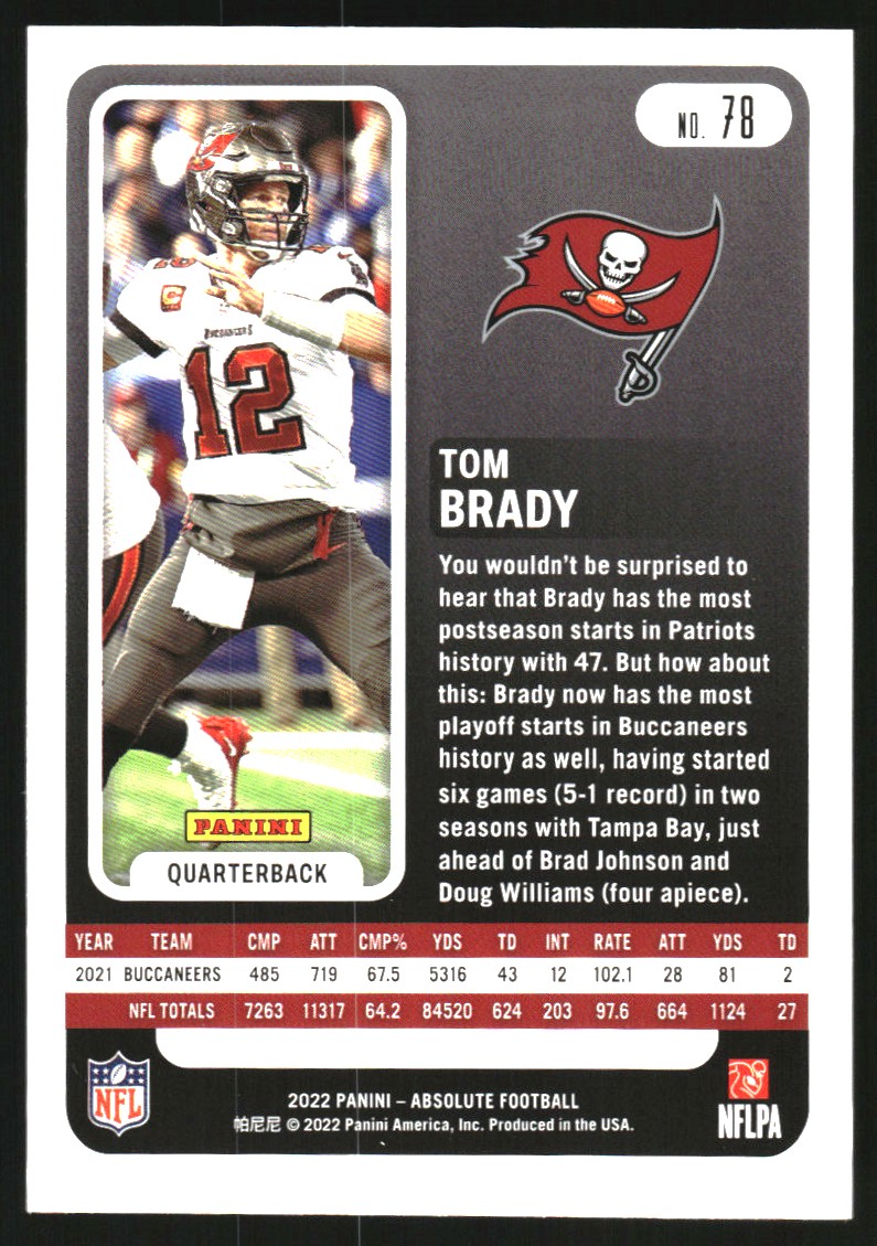 2022 Absolute Spectrum #78 Tom Brady