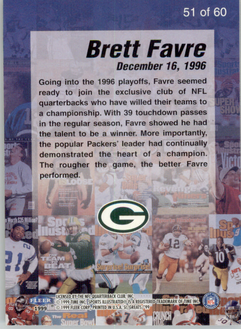 1999 Sports Illustrated (Fleer) Football "Insert" Cards - Bild 7 von 7