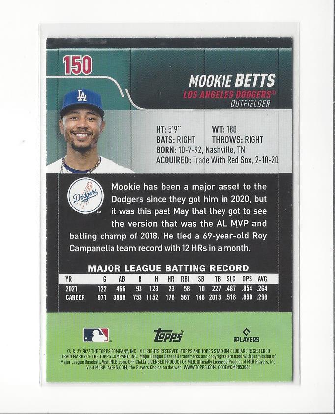 Mookie Betts cards (2015-2023) Red Sox Dodgers - You Choose - Picture 175 of 201