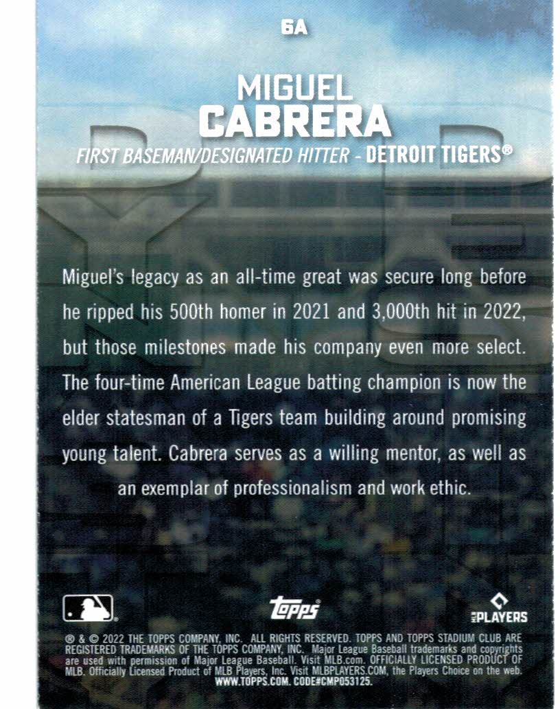  2022 Topps #194 Miguel Cabrera NM-MT Tigers