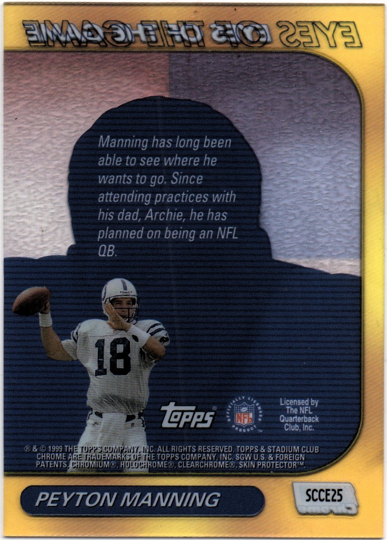 1999 Stadium Club Chrome Eyes of the Game #25 Peyton Manning back image