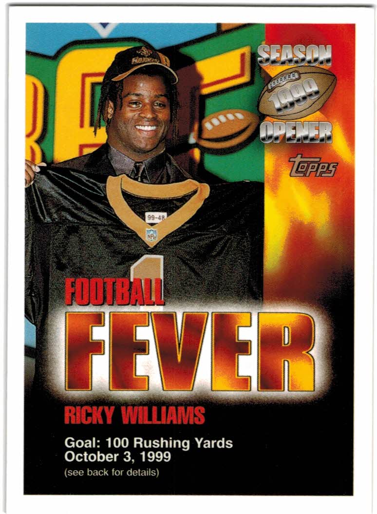 1999 Topps Season Opener Football Fever #F10A Ricky Williams 10/3