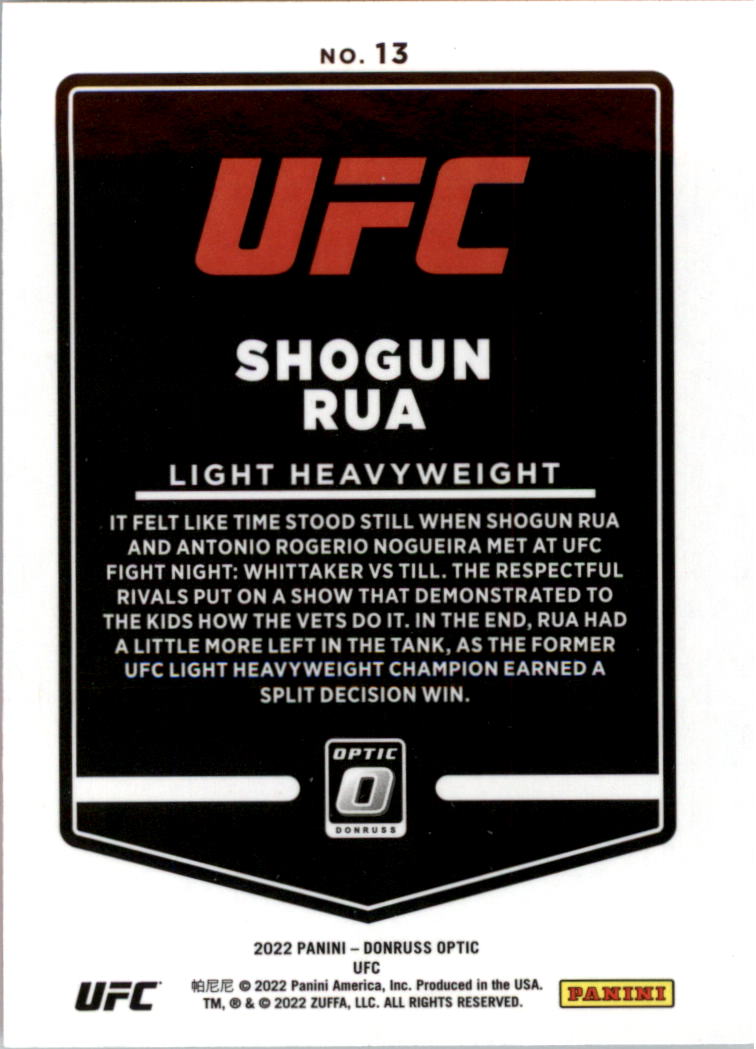 2022 Donruss Optic UFC Trading Cards Card Pick (Base) - Picture 27 of 235