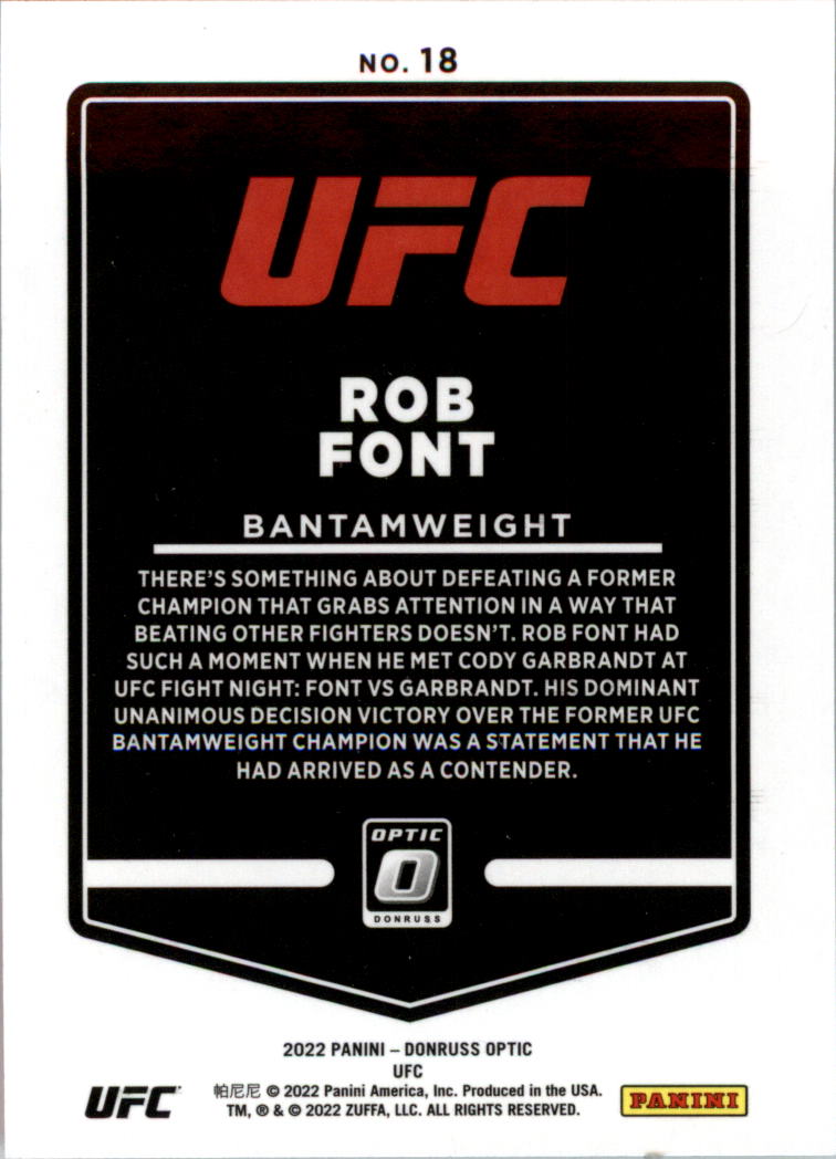 2022 Donruss Optic UFC Trading Cards Card Pick (Base) - Picture 37 of 235