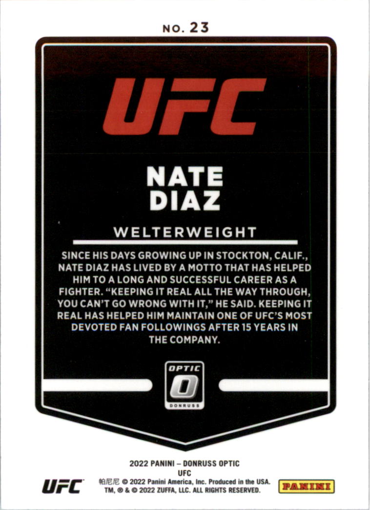 2022 Donruss Optic UFC Trading Cards Card Pick (Base) - Picture 47 of 235
