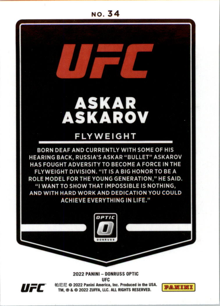 2022 Donruss Optic UFC Trading Cards Card Pick (Base) - Picture 69 of 235