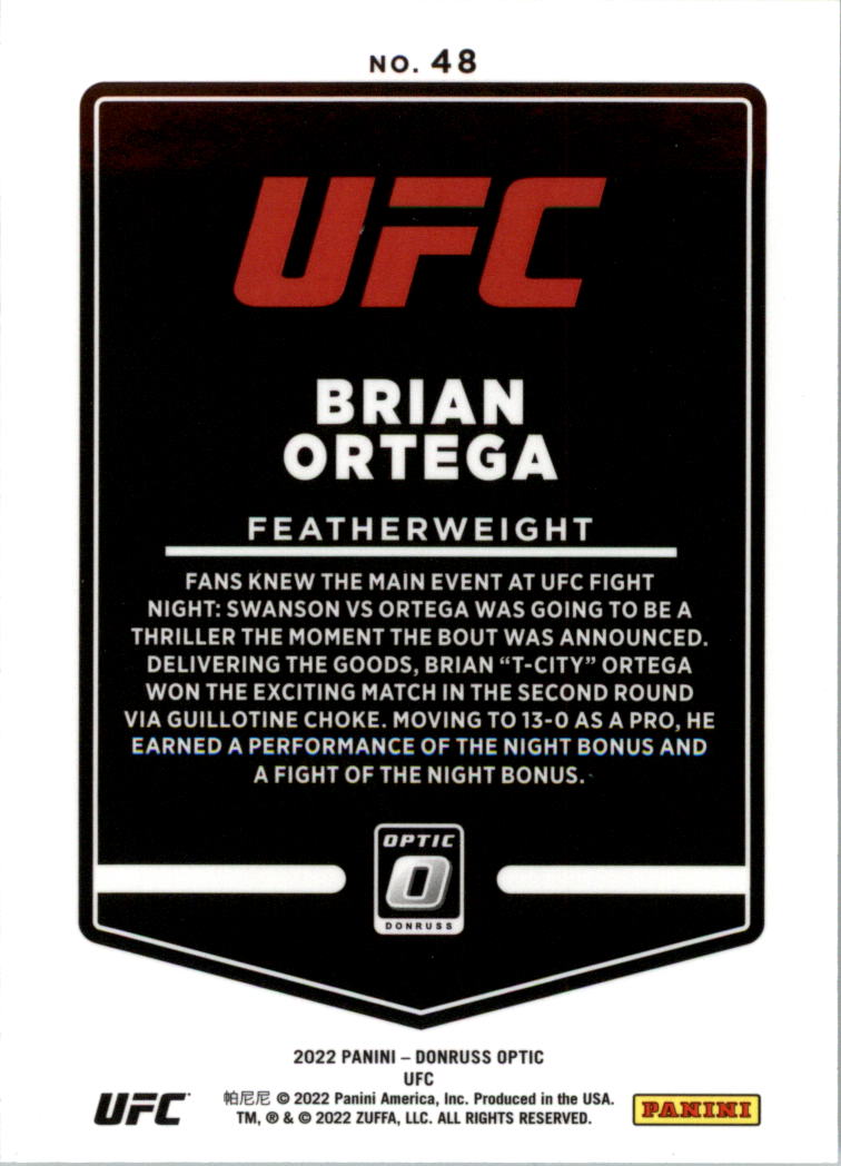2022 Donruss Optic UFC Trading Cards Card Pick (Base) - Picture 97 of 235