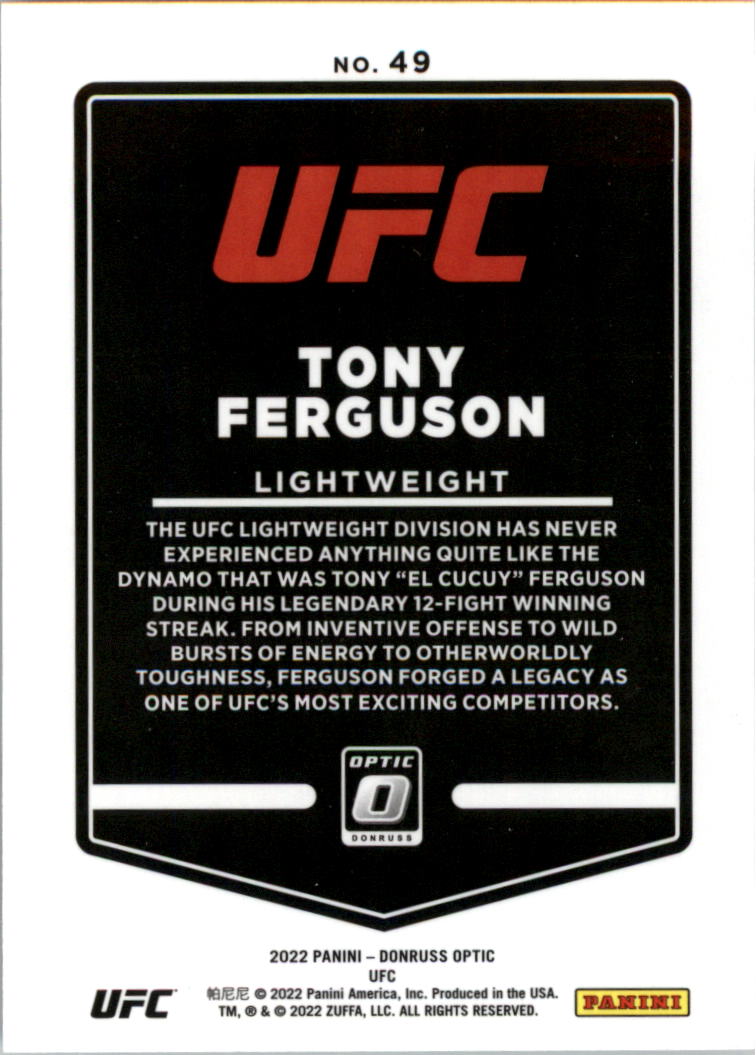 2022 Donruss Optic UFC Trading Cards Card Pick (Base) - Picture 99 of 235